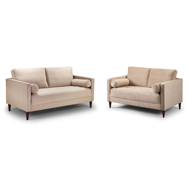 Harper-Sofa-Plush-Beige-32-Set Hayward 3 + 2 Seater Sofa Set in Beige Velvet