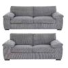 Amalfi 3 + 2 Seater Sofa Set in Grey Jumbo Cord