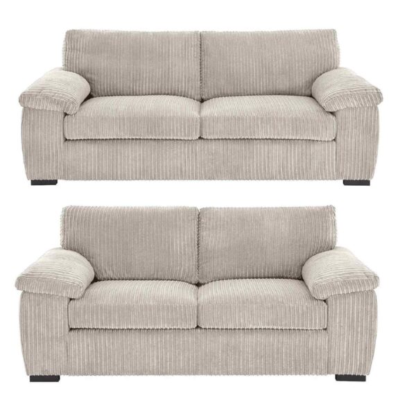 Amalfi 3 + 2 Seater Sofa Set in Cream Jumbo Cord