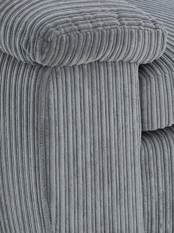 Amalfi Right Hand Chaise L Shape Corner Sofa in Grey Jumbo Cord