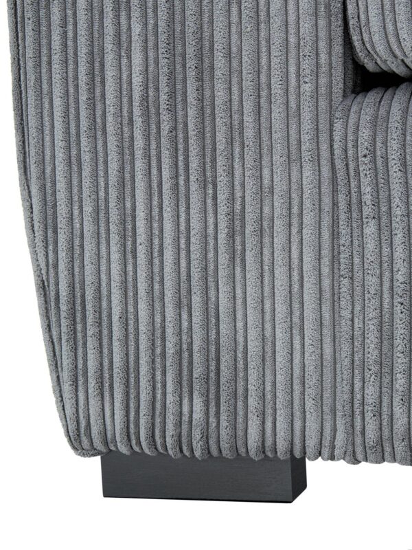 Amalfi Right Hand Chaise L Shape Corner Sofa in Grey Jumbo Cord