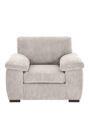 Amalfi Armchair in Silver Jumbo Cord