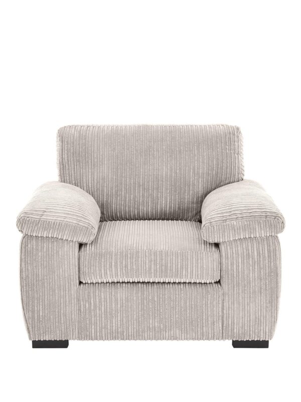 amalfiarmchsilv Amalfi Armchair in Silver Jumbo Cord