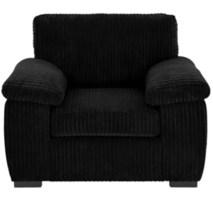 Amalfi Armchair in Black Jumbo Cord