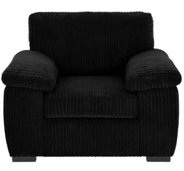 Amalfi Armchair in Black Jumbo Cord