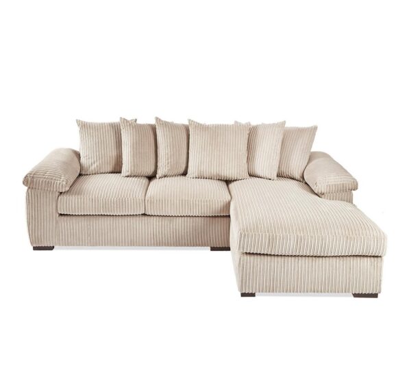 amalfichaisecreamscat Amalfi Right Hand Chaise L Shape Corner Sofa in Cream Jumbo Cord