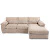 amalfichaiseleftcream Amalfi Right Hand Chaise L Shape Corner Sofa in Cream Jumbo Cord