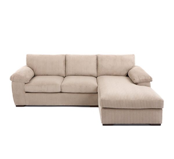 amalfichaiseleftcream Amalfi Right Hand Chaise L Shape Corner Sofa in Cream Jumbo Cord