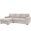 amalfichaiselhsilv Amalfi Left Hand Chaise L Shape Corner Sofa in Silver Jumbo Cord