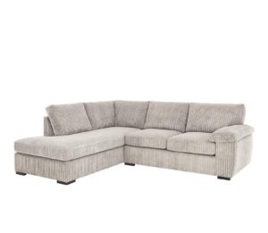 Amalfi Left Hand Corner Chaise Sofa in Silver Jumbo Cord