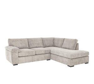 Amalfi Right Hand Corner Chaise Sofa in Silver Jumbo Cord