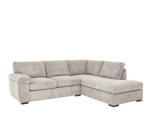 Amalfi Right Hand Corner Chaise Sofa in Silver Jumbo Cord