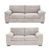 Amalfi 3 + 2 Seater Sofa Set in Silver Jumbo Cord