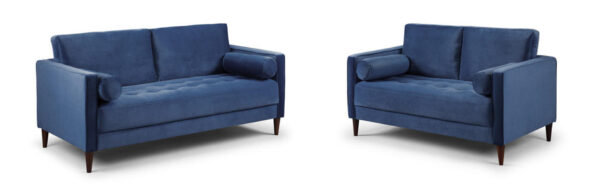 harp32blue Hayward 3 + 2 Seater Sofa Set in Dark Blue Velvet