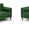 harp3+2green Hayward 3 + 2 Seater Sofa Set in Bottle Green Velvet