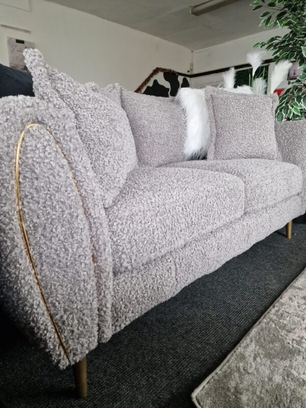 Gabrielle 3 + 2 Seater Sofa Set in Rolf Grey Bespoke Fabric