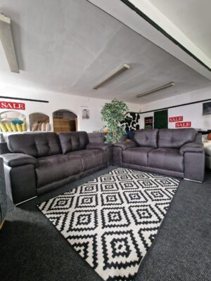 20240630_121958 Denver 3 + 2 Seater Sofa Set in Arizona Vegan Vintage Black Leather