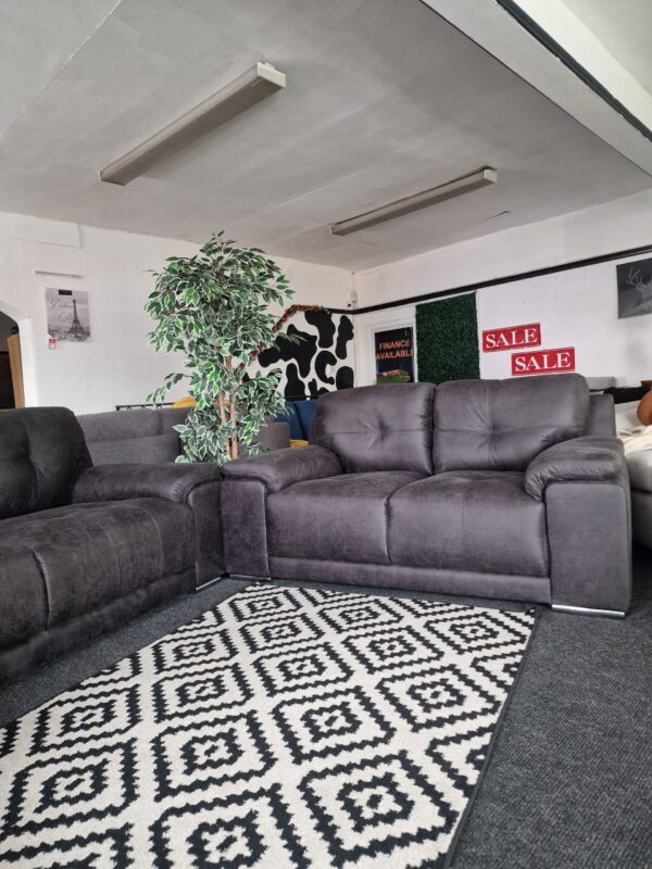 20240630_122002 Denver 3 + 2 Seater Sofa Set in Arizona Vegan Vintage Black Leather