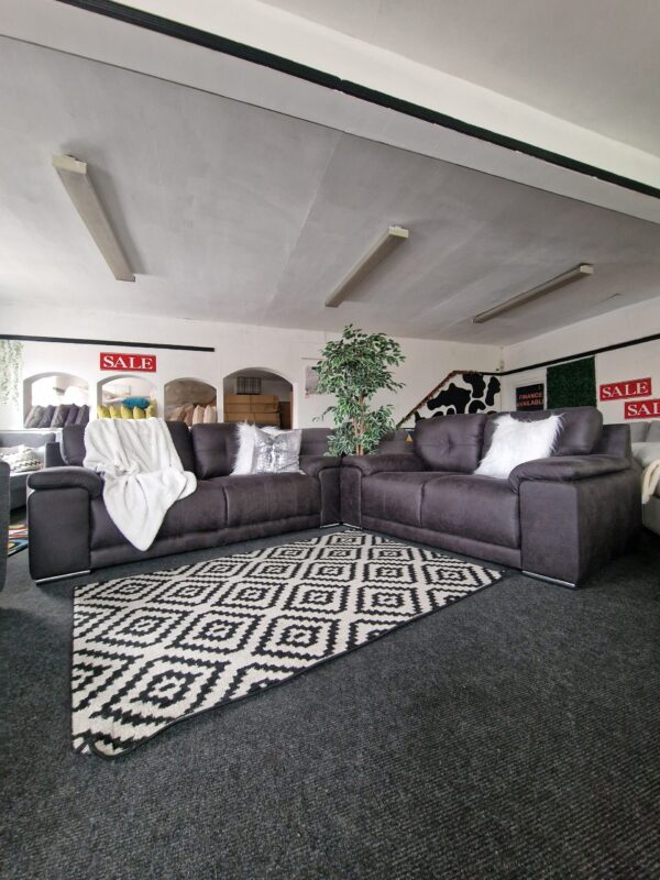 20240630_122128 Denver 3 + 2 Seater Sofa Set in Arizona Vegan Vintage Black Leather