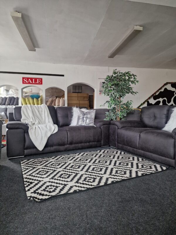 20240630_122137 Denver 3 + 2 Seater Sofa Set in Arizona Vegan Vintage Black Leather