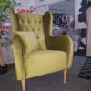 Olive Velvet Accent Armchair