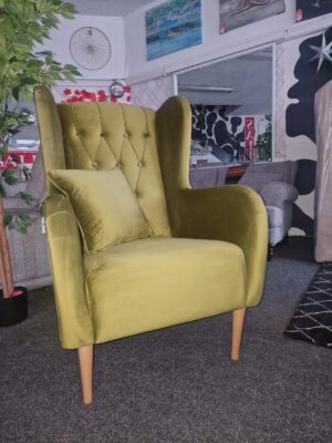 20240925_171048 Olive Velvet Accent Armchair