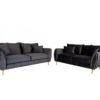 Gabrielle 3 + 2 Seater Sofa Set in Black