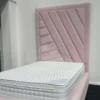 Sandra Pink Velvet Bed (All Sizes Available