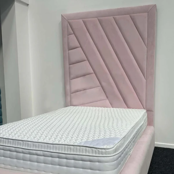 Sandra Pink Velvet Bed (All Sizes Available
