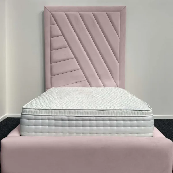 Sandra Pink Velvet Bed (All Sizes Available