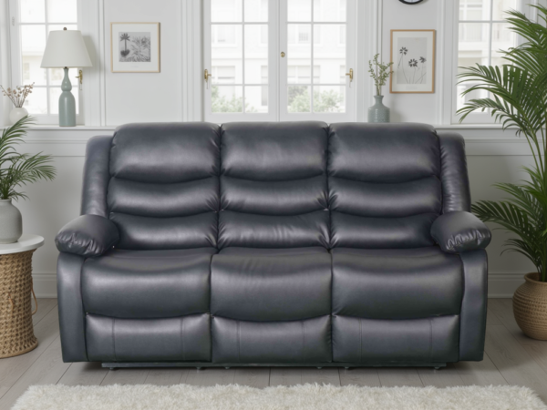 Corry 3 + 2 Seater Black Manual Recliner Sofa Set
