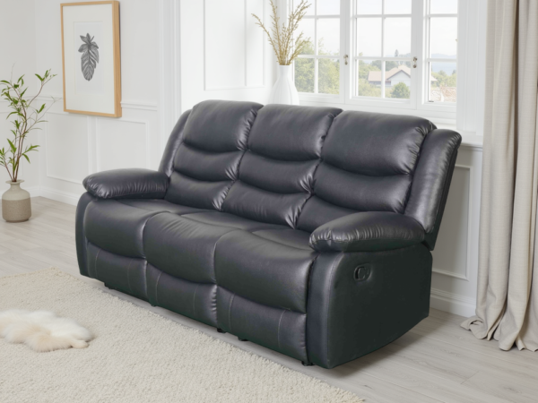 Corry 3 + 2 Seater Black Manual Recliner Sofa Set
