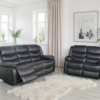 Corry 3 + 2 Seater Black Manual Recliner Sofa Set