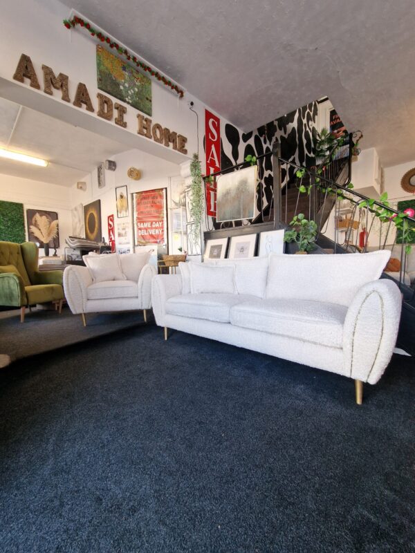 Gabrielle 3 Seater + Armchair in Boucle