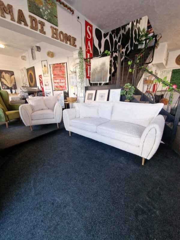 Gabrielle 3 Seater + Armchair in Boucle