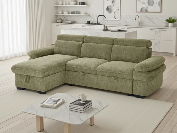 HS545GREEN2 Infinity L Shaped Sofa Bed
