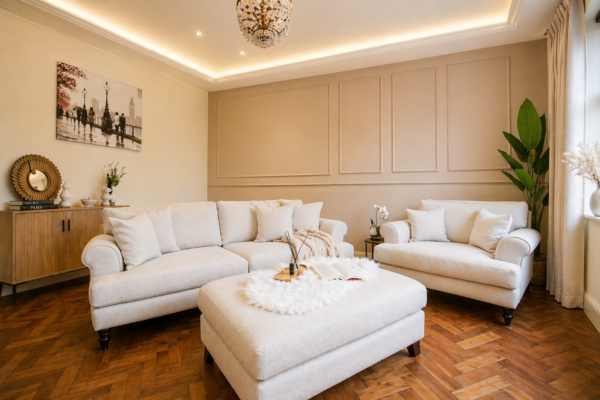 Heritage Cushioned Footstool in Legacy Dove