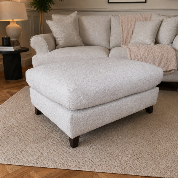 Heritage Cushioned Footstool in Legacy Dove