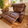 The Raven Walnut Vintage Vegan Leather 3+2 Recliner Sofa Set